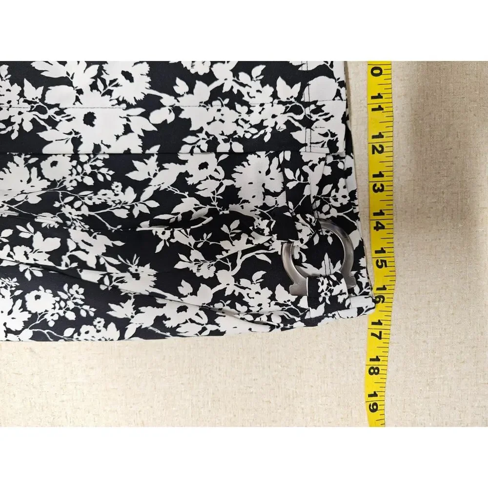 Liz Claiborne Floral Wrap Skirt Sz L Dark Cottagecore Fairy Grunge Liquid Knit
